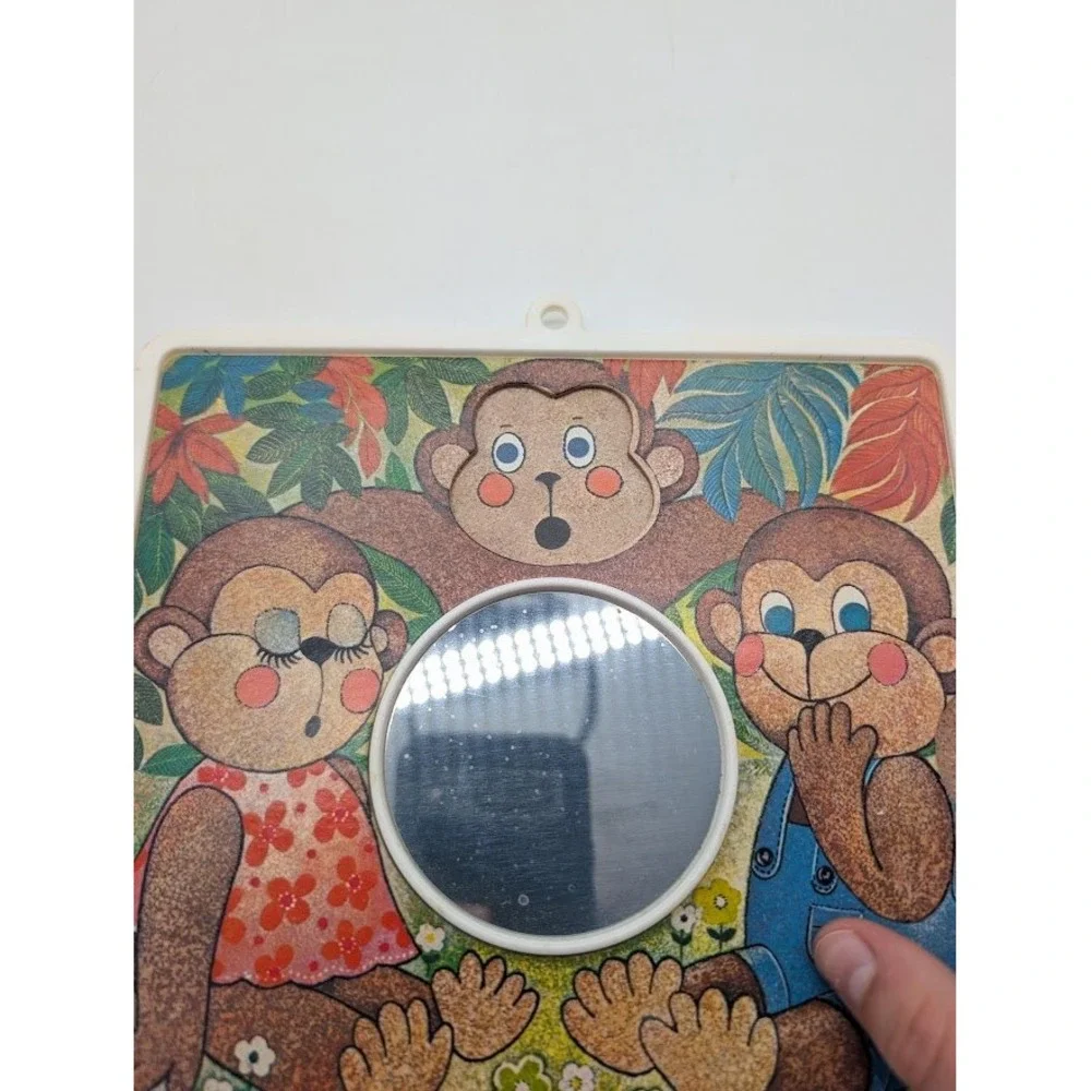 Vtg Creative Playthings Monkey See Monkey Do Mirror Toy Therapy Emotions Express
